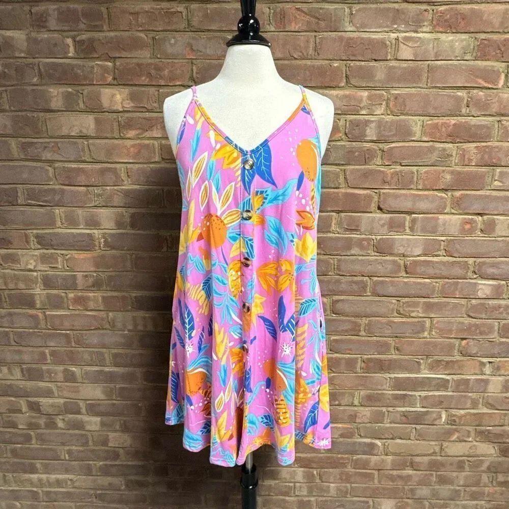 Women’s Tropical Spaghetti Strap Dress Sz XL NEW